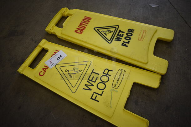 2 Yellow Poly Wet Floor Caution Signs. 11x1x24. 2 Times Your Bid! - Image 2 of 3