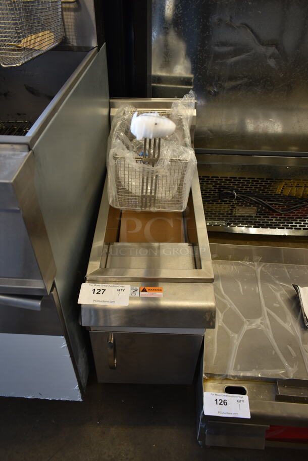 BRAND NEW SCRATCH AND DENT! 2021 Cooking Performance Group CPG 351FCPG15L Stainless Steel Commercial Countertop Propane Gas Powered Deep Fat Fryer. 26,000 BTU.  - Image 1 of 8