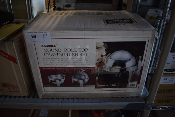 BRAND NEW IN BOX! Sunnex Round Roll Top Chafing Dish. 19x21x20 - Image 6 of 6