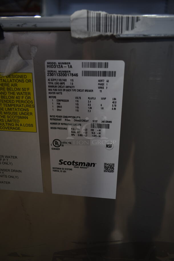 BRAND NEW SCRATCH AND DENT! 2023 Scotsman HID312A-1A Stainless Steel Commercial Countertop Meridian Ice Machine and Water Dispenser - 12 lb. Bin Storage. 115 Volts, 1 Phase.  - Image 5 of 5