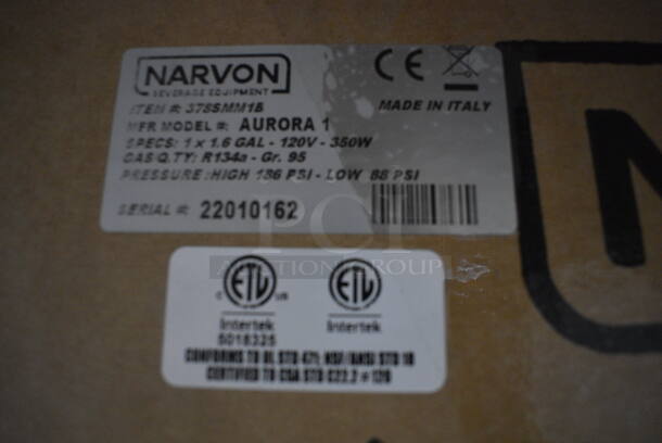 BRAND NEW IN BOX! Narvon Model AURORA 1 Metal Commercial Countertop Single Hopper Slushie Machine. Hopper Has 1.6 Gallon Capacity. 120 Volts, 1 Phase. 8x20x30 - Image 7 of 7