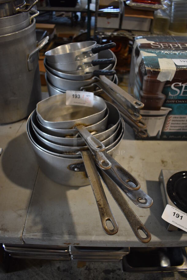 ALL ONE MONEY! Lot of 13 Various Sauce Pans. Includes 16x9x4.5