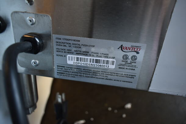 BRAND NEW SCRATCH AND DENT! Avantco 177DDPO18DSM Stainless Steel Commercial Countertop Electric Powered Pizza Oven w/ Cooking Stones. 240 Volts, 1 Phase.  - Image 4 of 4