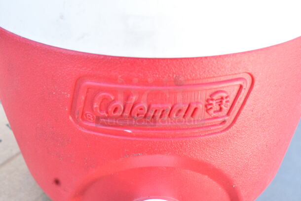 5 Various Igloo and Coleman Red and White Portable Coolers Including Beverage Dispensers. 5 Times Your Bid!  - Image 2 of 7