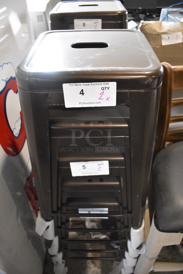 2 BRAND NEW SCRATCH AND DENT! Lancaster Table & Seating Alloy Series Copper Stackable Metal Indoor / Outdoor Industrial Tolix Style Barstool with Drain Hole Seat. 16.5x16.5x30. 2 Times Your Bid! - Image 2 of 7