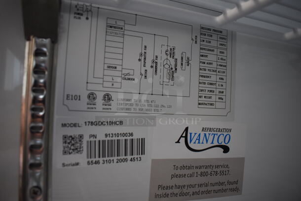 Avantco 178GDC10HCB Metal Commercial Single Door Reach In Cooler Merchandiser w/ Poly Coated Racks. 115 Volts, 1 Phase. 22x23x64. Tested and Working! - Image 6 of 8