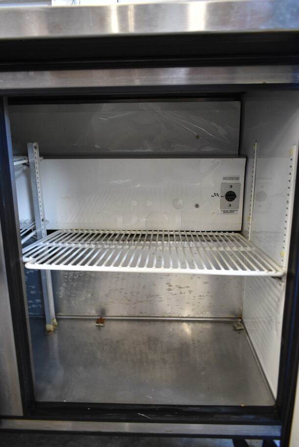 True TWT-72 Stainless Steel Commercial 3 Door Work Top Cooler w/ Back Splash on Commercial Casters. 115 Volts, 1 Phase. Tested and Working! - Image 2 of 5