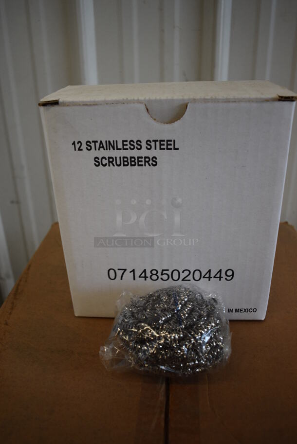 ALL ONE MONEY! Lot of 12 Boxes of 12 BRAND NEW! Carlisle Stainless Steel 
Scrubbers. Total of 144