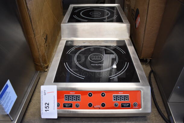 BRAND NEW! Avantco 177IC35SU Stainless Steel Commercial Countertop 2 Burner Induction Range. 208/240 Volts, 1 Phase. 13.5x30x6. Tested and Working!