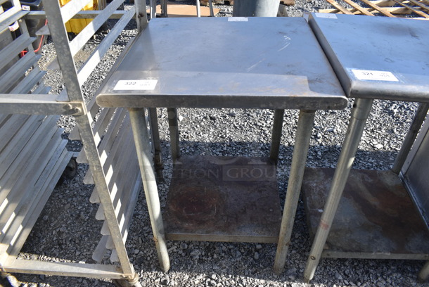 Stainless Steel Table w/ Metal Under Shelf. 24x24x35