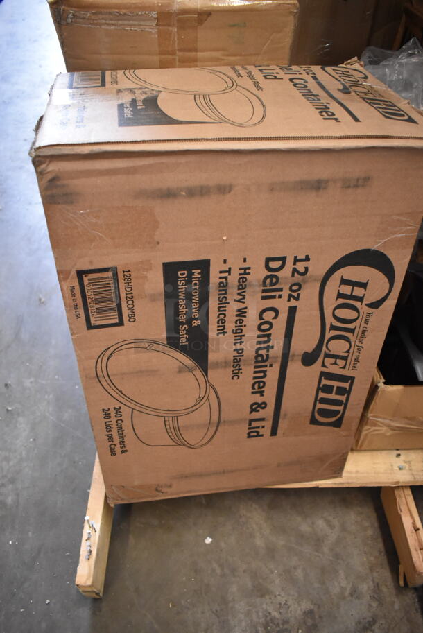 PALLET LOT of 15 BRAND NEW Boxes Including 147RIC3015231 Seko RIC0152313 Front Cover for WareDose Dosing Systems, 2 Box 130APPFRK5CL Visions 5" Clear Plastic Tasting Fork - 500/Box, Kraft Tallfold Dispenser Napkins, Olde Midway Hot Dog Roller Cover, Cambro 35CLRHP150 H-Pan™ 1/3 Size Amber High Heat Plastic Colander Pan - 5" Deep, 5001TPJ Lavex 1-Ply Jumbo 1400' Toilet Paper Roll with 9" Diameter - 12/Case, 128HD12COMBO ChoiceHD 12 oz. Microwavable Translucent Plastic Deli Container and Lid Combo Pack - 240/Case, 2 Box 50020W Choice 20 oz. White Poly Paper Hot Cup - 600/Case, 129MCR24B Choice 24 oz. Black Round Microwavable Heavy Weight Container with Lid 7 1/4" - 150/Case. 15 Times Your Bid! - Image 8 of 12