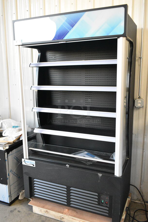 BRAND NEW SCRATCH AND DENT! Avantco 189BVAC46HC Metal Commercial 46" Black Refrigerated Air Curtain Merchandiser. Tested and Powers On But Does Not Get Cold - Image 3 of 7