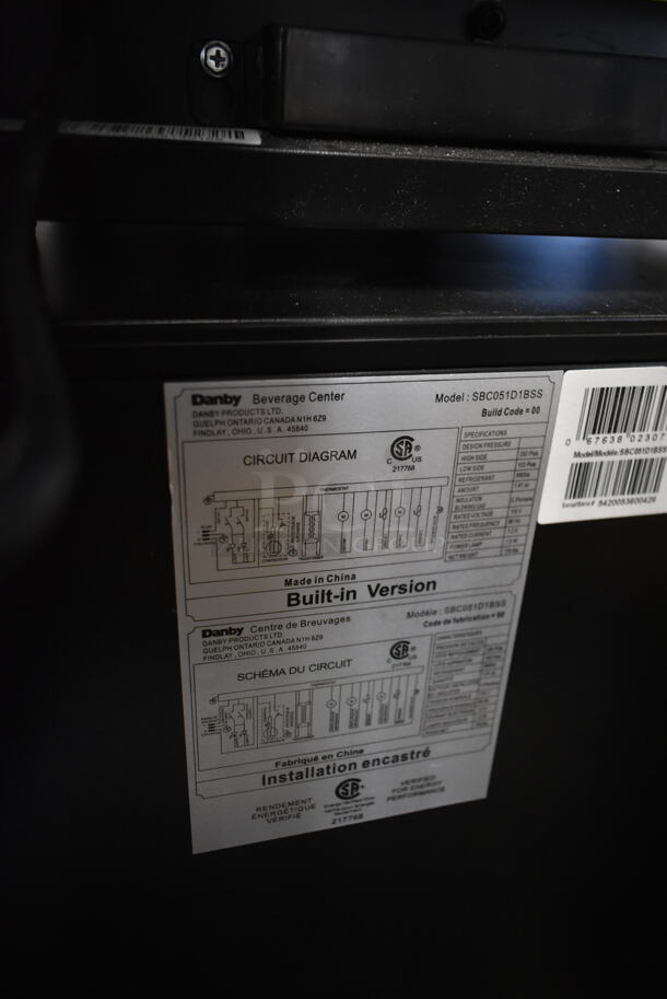 BRAND NEW SCRATCH AND DENT! Danby SBC051D1BSS 24" Built In French Door Dual Zone Beverage Fridge Wine Cooler Merchandiser. 115 Volt, 1 Phase. Tested and Working! - Image 4 of 5
