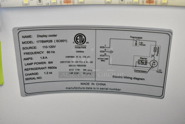 BRAND NEW SCRATCH AND DENT! Galaxy BMR2-B Barrel Merchandiser Refrigerator on Commercial Casters - 2.25 cu. ft. 110-120 Volts, 1 Phase. Tested and Working! - Image 6 of 6