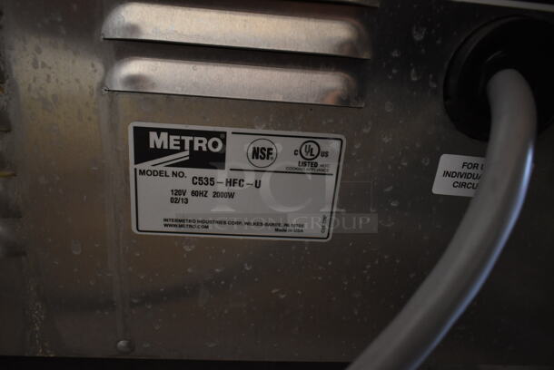 2013 Metro C535-HFC-U Stainless Steel Commercial Heated Holding Cabinet on Commercial Casters. 120 Volts, 1 Phase.  - Image 4 of 4