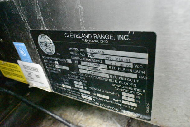 Cleveland 24CGA10 SteamCraft Ultra 10 Stainless Steel Commercial Natural Gas Powered 2 Deck Steam Cabinet. 125,000 BTU.  - Image 7 of 8