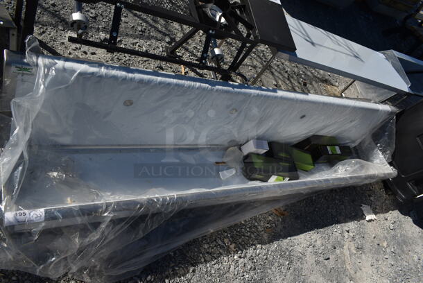 BRAND NEW SCRATCH AND DENT! Regency 600HSMSB1896 Stainless Steel Commercial Wall Mount Trough Style Sink.  - Image 4 of 4