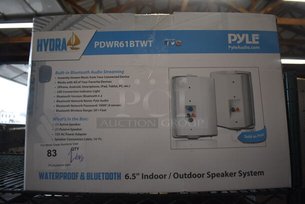 2 Boxes of 2 BRAND NEW Pyle PDWR61BTWT 6.5" Bluetooth Speakers. 8.5x8x12. 2 Times Your Bid! - Image 1 of 6