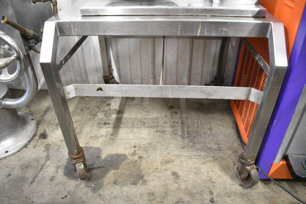 Groen TDB/7-20 Stainless Steel Commercial Countertop Electric Powered 20 Quart Steam Kettle Tilting Kettle on Equipment Stand w/ Commercial Casters. 208 Volts.  - Image 6 of 9