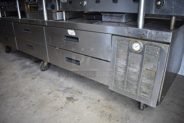 Delfield Stainless Steel Commercial 6 Drawer Chef Base on Commercial Casters. 123x36x38. Tested and Working! - Image 2 of 7