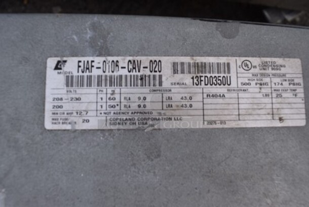 Copeland FJAF-0106-CAV-020 Metal Commercial Compressor. 208-230 Volts, 1 Phase. - Image 5 of 6