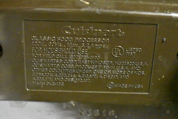 2 Cuisinart Food Processors; DLC-100 and DFP-1480. 120 Volts, 1 Phase. 2 Times Your Bid! (kitchen) - Image 6 of 7