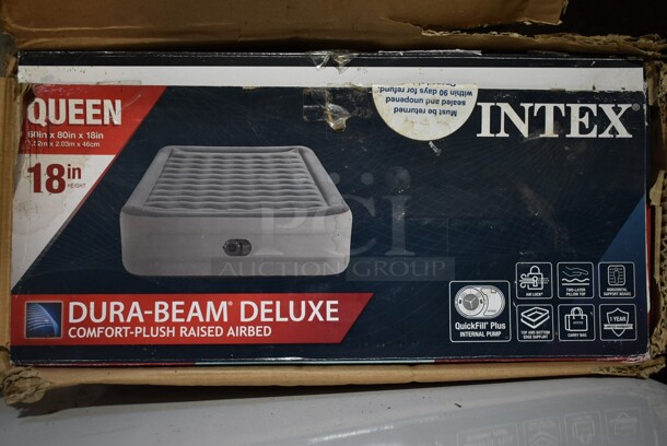 BRAND NEW IN BOX! Intex Dura-Beam Deluxe Comfort Plush Raised Airbed.
