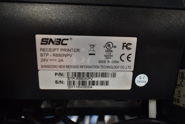 ALL ONE MONEY! Lot of Posiflex XT-3000 POS Monitor, Epson M188B Receipt Printer and SNBC BTP-R880NPV Receipt Printer - Image 9 of 11