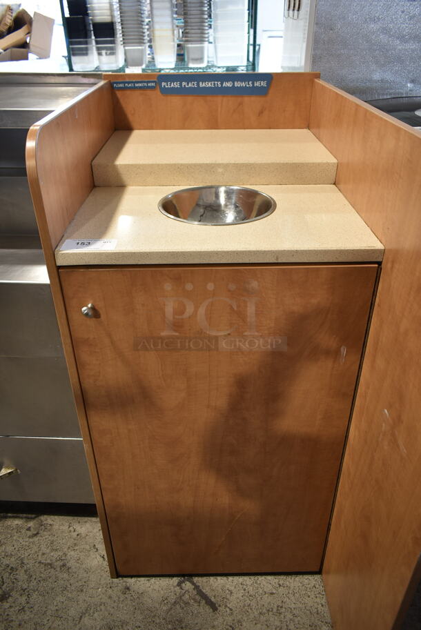 Wood Pattern Trash Can Shell w/ Trash Deposit Hole and Door.  - Image 3 of 6