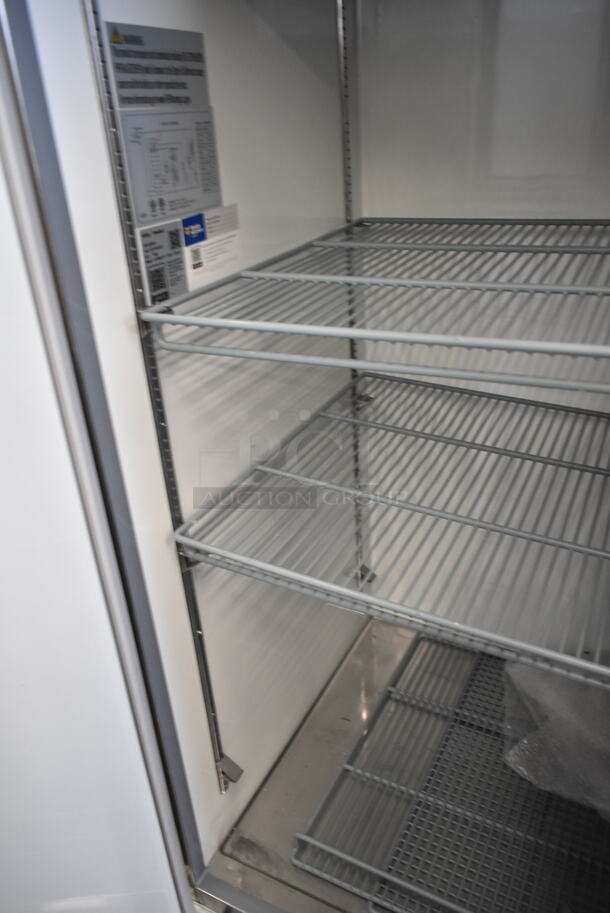 BRAND NEW SCRATCH AND DENT! 2023 Avantco 178A49RHC Stainless Steel Commercial 54" 2 Door Reach In Cooler w/ Poly Coated Racks. 115 Volts, 1 Phase. Tested and Working! - Image 5 of 7