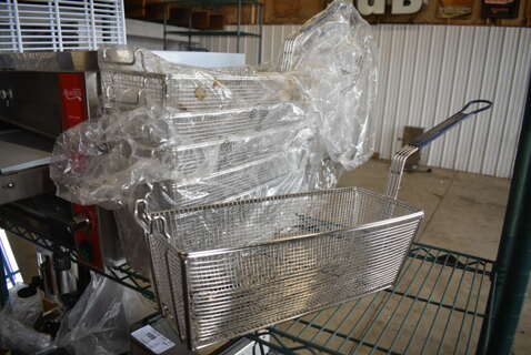 6 BRAND NEW SCRATCH AND DENT! Metal Fry Baskets. 6 Times Your Bid! 