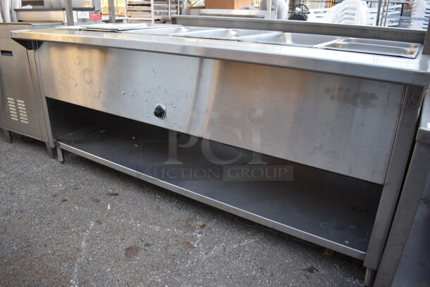 Stainless Steel Commercial Electric Powered Steam Table w/ Sneeze Guard and Under Shelf. 81x31x56 - Image 4 of 5