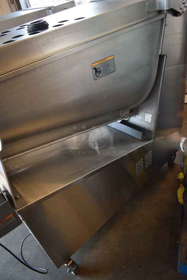 2017 Hobart MG2032 Metal Commercial Floor Style Electric Powered Meat Mixer Grinder w/ Foot Pedal on Commercial Casters. 208 Volts, 3 Phase. - Image 5 of 8