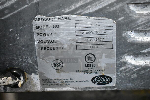 Globe PG24E Stainless Steel Commercial Countertop Electric Powered Flat Top Griddle. 208/240 Volts.  - Image 5 of 5