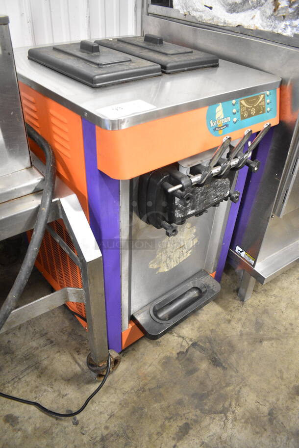 2020 MQ-L20ANZ Stainless Steel Commercial Countertop 2 Flavor w/ Twist Soft Serve Ice Cream Machine. 220 Volts.  - Image 3 of 8