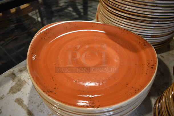 24 Orange Ceramic Plates. 12x11x1. 24 Times Your Bid! - Image 2 of 3