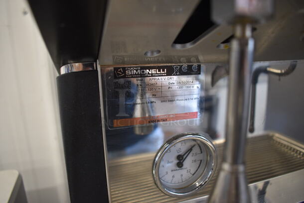 2014 Nuova Simonelli Model APPIA II V GR1 Stainless Steel Commercial Countertop Single Group Espresso Machine w/ Portafilter and Steam Wand. 110-120 Volts, 1 Phase. 16x22x25 - Image 5 of 6