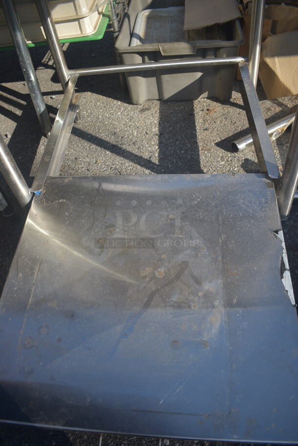 Commercial Stainless Steel Work Table On Galvanized Legs With Pull Out Undershelf With Commercial Casters. - Image 4 of 5