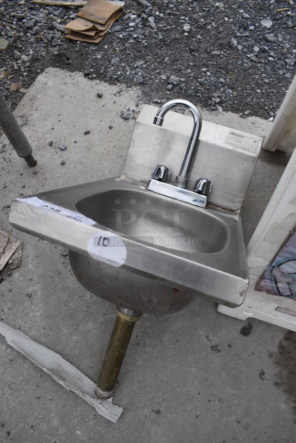 Eagle HSAND-10-F Stainless Steel Commercial Single Bay Wall Mount Sink w/ Faucet and Handles. 12x20x25 - Image 2 of 5