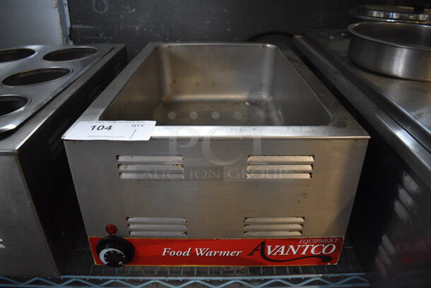 Avantco Stainless Steel Commercial Countertop Food Warmer. 120 Volts, 1 Phase. 14.5x22.5x8.5. Tested and Working!