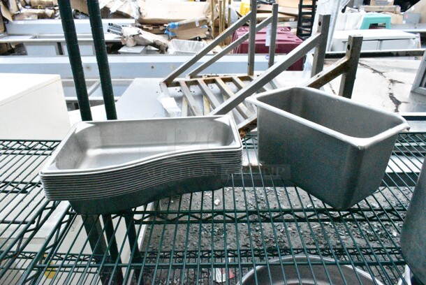 Green Finish 5 Tier Wire Shelving Unit on Commercial Casters w/ Contents Including Stainless Steel Cylindrical Bins. BUYER MUST DISMANTLE. PCI CANNOT DISMANTLE FOR SHIPPING. PLEASE CONSIDER FREIGHT CHARGES.  - Image 6 of 10