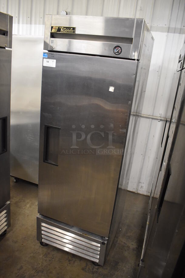 2013 True T-23F ENERGY STAR Stainless Steel Commercial Single Door Reach In Freezer w/ Poly Coated Racks on Commercial Casters. 115 Volts, 1 Phase. 27x30x83.5. Tested and Working! - Image 2 of 6