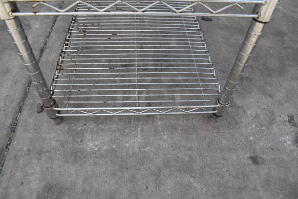 Chrome Finish 5 Tier Wire Shelving Unit. BUYER MUST DISMANTLE. PCI CANNOT DISMANTLE FOR SHIPPING. PLEASE CONSIDER FREIGHT CHARGES.  - Image 4 of 4