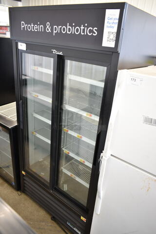 2020 True GDM-33-HC-LD Metal Commercial 2 Door Reach In Cooler Merchandiser w/ Poly Coated Racks. 115 Volts, 1 Phase. Tested and Working!