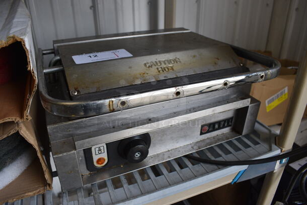 Anvil Stainless Steel Commercial Countertop Electric Powered Panini Press. 115 Volts, 1 Phase. 16x14x7.5 - Image 3 of 6