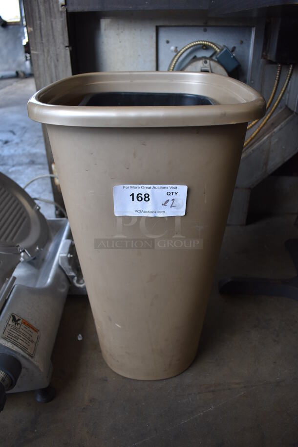 ALL ONE MONEY! Lot of 2 Poly Trash Cans. Includes 14x18x23