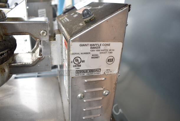 Gold Medal 5020ET Stainless Steel Commercial Countertop Waffle Cone Machine. 120 Volts, 1 Phase. Tested and Working! - Image 4 of 4