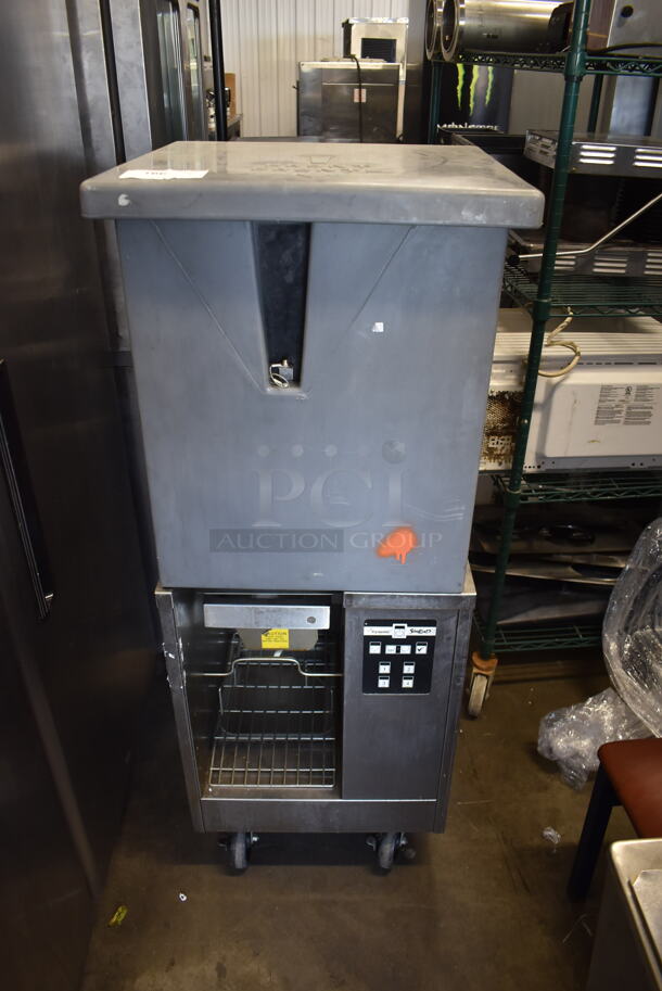 2011 Frymaster BKSBDSS Commercial Stainless Steel French Fry Dispenser Fryer On Commercial Casters. 120V Tested and Working!