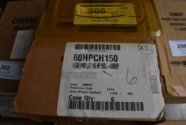 ALL ONE MONEY! Lot of 30 BRAND NEW IN BOX! Cambro Poly Amber Colored 1/6 Size Drop In Bin Lids - Image 3 of 3