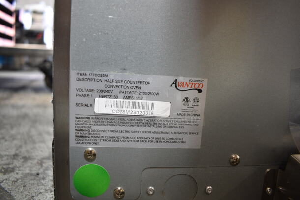 BRAND NEW SCRATCH AND DENT! Avantco 177CO28M Stainless Steel Commercial Countertop Electric Powered Half Size Convection Oven. 208/240 Volts, 1 Phase.  - Image 6 of 6